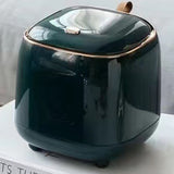 Push Type Desktop Trash Bin with Lid Fashionable Double Layer Large Opening Garbage Container for Living Room Dark Green - 45-Degree Angle
