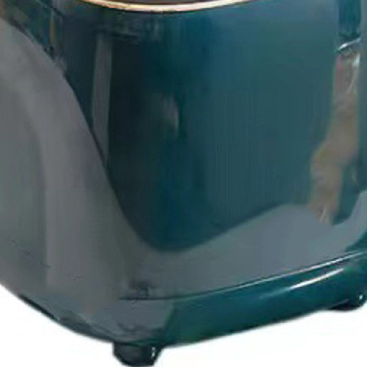 Push Type Desktop Trash Bin with Lid Fashionable Double Layer Large Opening Garbage Container for Living Room Dark Green