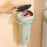 Paper Cup Dispenser Wall Mounted Multifunctional Large Capacity Universal Pull Type Cup Holder with Portable Handle Green