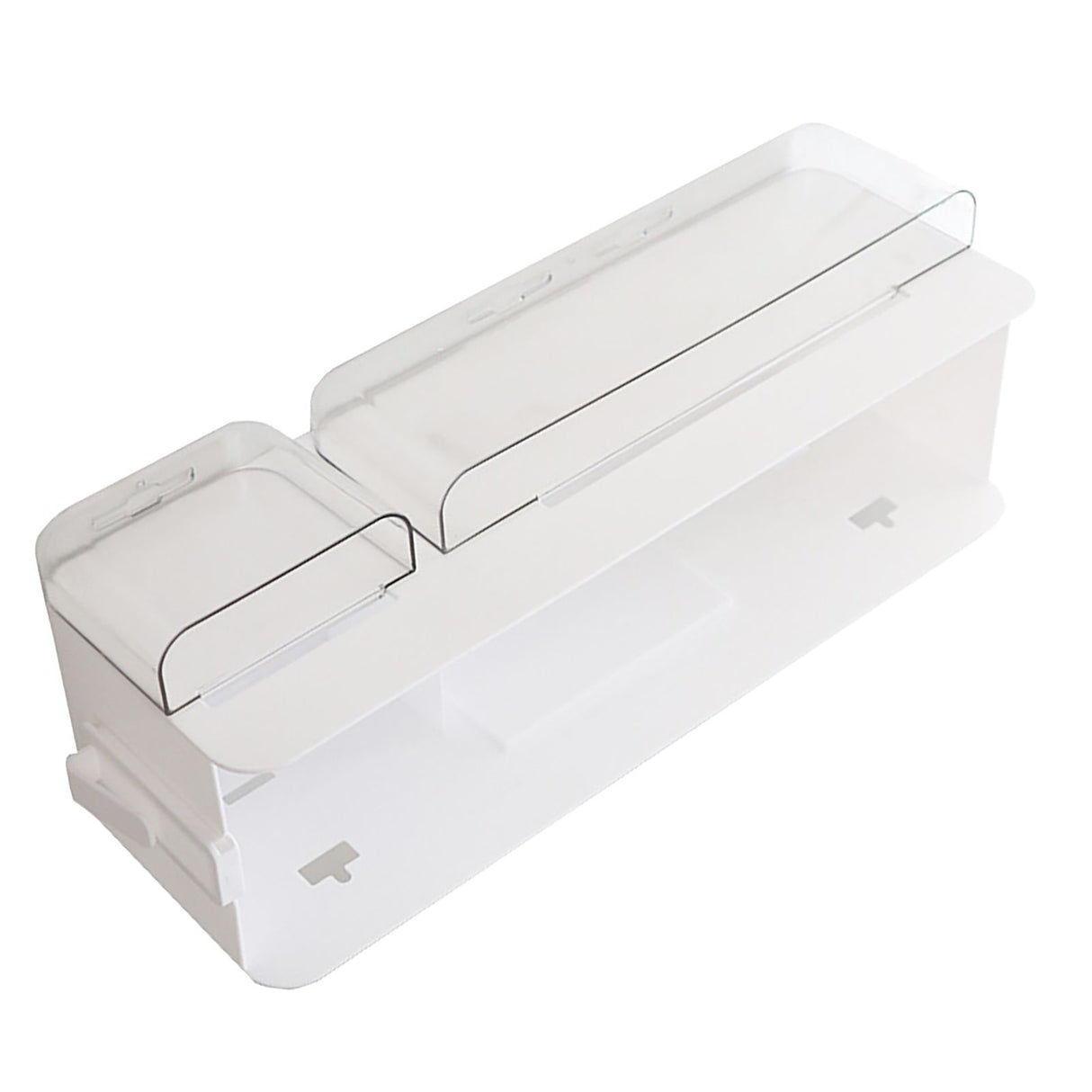 Multifunctional Clear Wall Mount Remote Control Holder Mobile Phone Charging Stationery Cosmetics Wall Storage Rack L Transparent