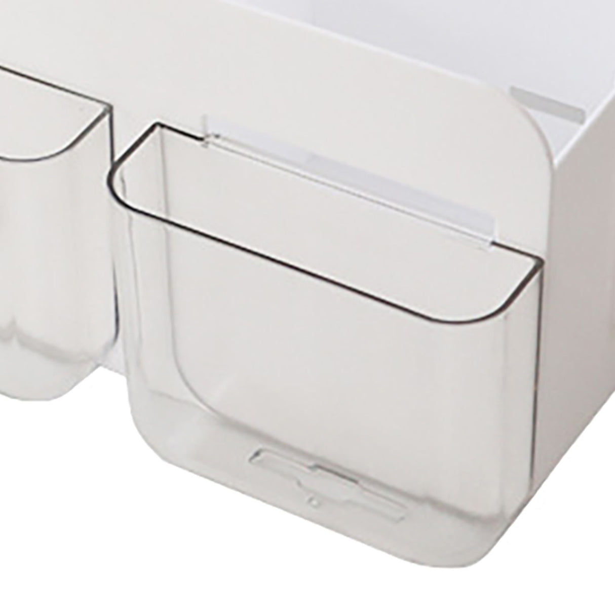 Multifunctional Clear Wall Mount Remote Control Holder Mobile Phone Charging Stationery Cosmetics Wall Storage Rack L Transparent