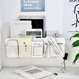 Multifunctional Clear Wall Mount Remote Control Holder Mobile Phone Charging Stationery Cosmetics Wall Storage Rack L Transparent - Extra Image