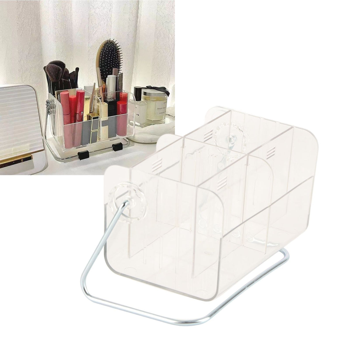Clear Plastic Remote Control Holder Desk Organizer Transparent Mobile Phone Case Glasses Sundries Storage Box