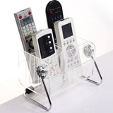 Clear Plastic Remote Control Holder Desk Organizer Transparent Mobile Phone Case Glasses Sundries Storage Box - Rear View