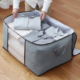 4Pcs Gray Quilt Storage Bag Organizer Large Capacity Breathable House Moving Clothes Packing Bag