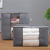 4Pcs Gray Quilt Storage Bag Organizer Large Capacity Breathable House Moving Clothes Packing Bag