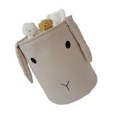 Fabric Storage Basket Collapsible Waterproof Cartoon Canvas Toy Organizer Laundry Basket for Playroom Bedroom Gray Rabbit Three Layers Thickened 35x40cm / 13.8x15.7in