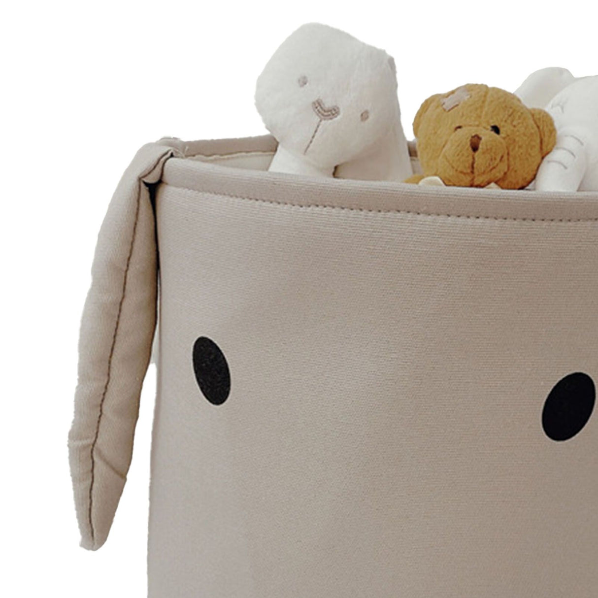 Fabric Storage Basket Collapsible Waterproof Cartoon Canvas Toy Organizer Laundry Basket for Playroom Bedroom Gray Rabbit Three Layers Thickened 35x40cm / 13.8x15.7in