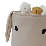 Fabric Storage Basket Collapsible Waterproof Cartoon Canvas Toy Organizer Laundry Basket for Playroom Bedroom Gray Rabbit Three Layers Thickened 35x40cm / 13.8x15.7in