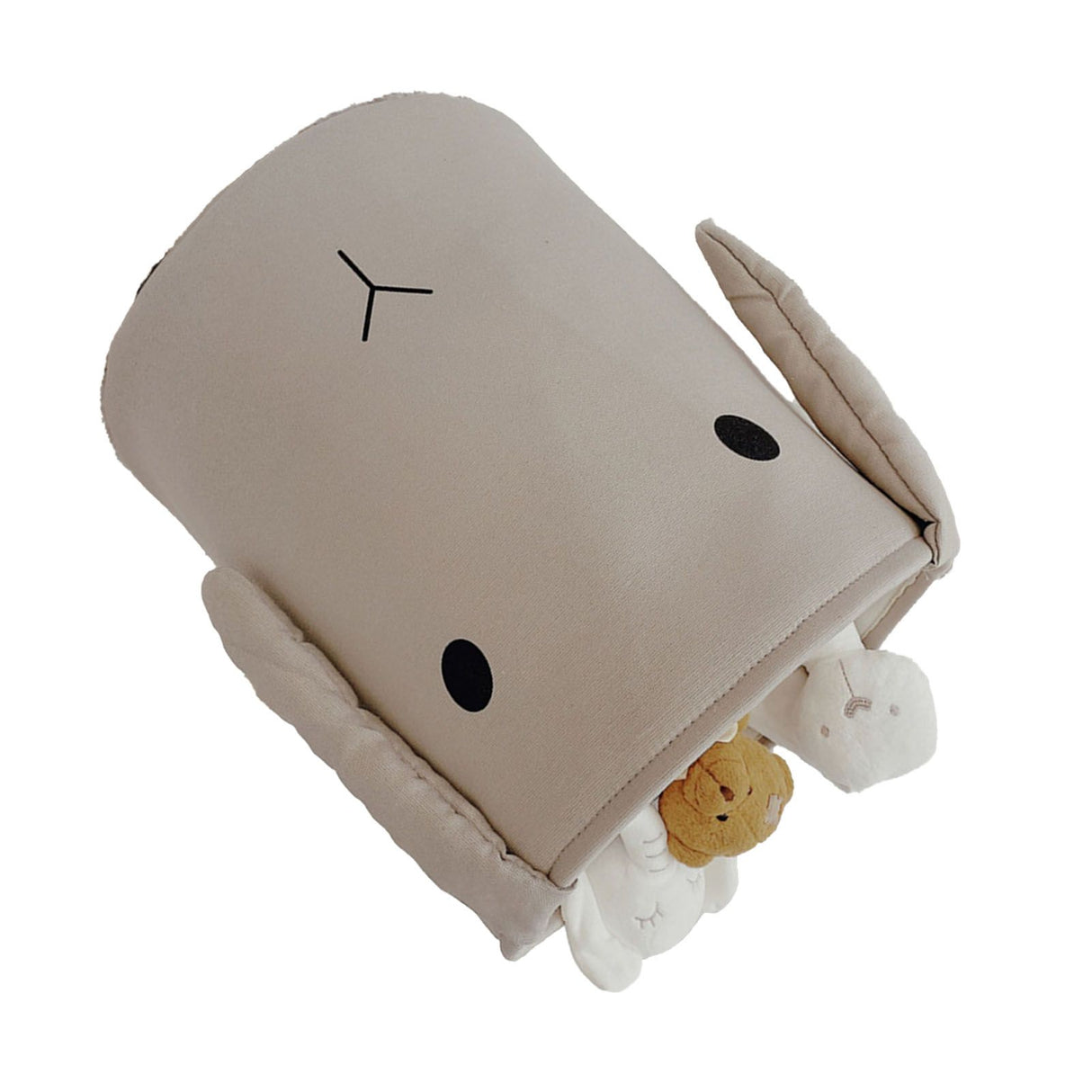 Fabric Storage Basket Collapsible Waterproof Cartoon Canvas Toy Organizer Laundry Basket for Playroom Bedroom Gray Rabbit Three Layers Thickened 35x40cm / 13.8x15.7in