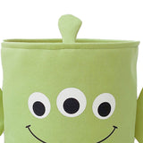 Fabric Storage Basket Collapsible Waterproof Cartoon Canvas Toy Organizer Laundry Basket for Playroom Bedroom Green Monster Three Layers Thickened 35x40cm / 13.8x15.7in - Low Angle
