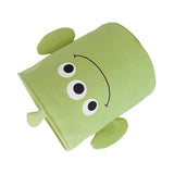 Fabric Storage Basket Collapsible Waterproof Cartoon Canvas Toy Organizer Laundry Basket for Playroom Bedroom Green Monster Three Layers Thickened 35x40cm / 13.8x15.7in