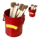 Pen Holder Metal Large Capacity Cute Practical Office Desk Pencil Holder for Study Classroom Red Free Size