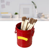 Pen Holder Metal Large Capacity Cute Practical Office Desk Pencil Holder for Study Classroom Red Free Size
