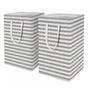 2PCS Laundry Basket Reinforced Long Handle Precise Stitching Foldable Cloth Canvas Baskets for Home