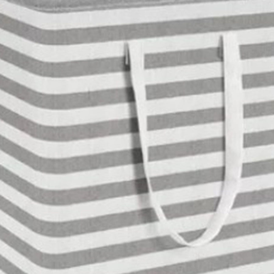 2PCS Laundry Basket Reinforced Long Handle Precise Stitching Foldable Cloth Canvas Baskets for Home