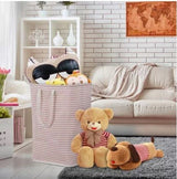 4PCS Fabric Storage Bag 2 Long Handles Easy Grasp Waterproof Coating Foldable Laundry Basket for Bedroom Bathroom