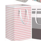4PCS Fabric Storage Bag 2 Long Handles Easy Grasp Waterproof Coating Foldable Laundry Basket for Bedroom Bathroom