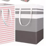 4PCS Fabric Storage Bag 2 Long Handles Easy Grasp Waterproof Coating Foldable Laundry Basket for Bedroom Bathroom