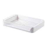Food Preparation Plate Stackable Foldable Double Layer Hollow Drainage Hot Pot Serving Tray for Kitchen L