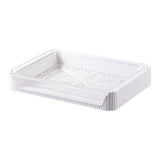 Food Preparation Plate Stackable Foldable Double Layer Hollow Drainage Hot Pot Serving Tray for Kitchen L - Top-Down View