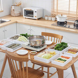 Food Preparation Plate Stackable Foldable Double Layer Hollow Drainage Hot Pot Serving Tray for Kitchen L - Extra Image