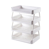 Food Preparation Plate Stackable Foldable Double Layer Hollow Drainage Hot Pot Serving Tray for Kitchen L