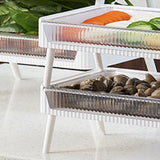 Food Preparation Plate Stackable Foldable Double Layer Hollow Drainage Hot Pot Serving Tray for Kitchen L - Extra Image