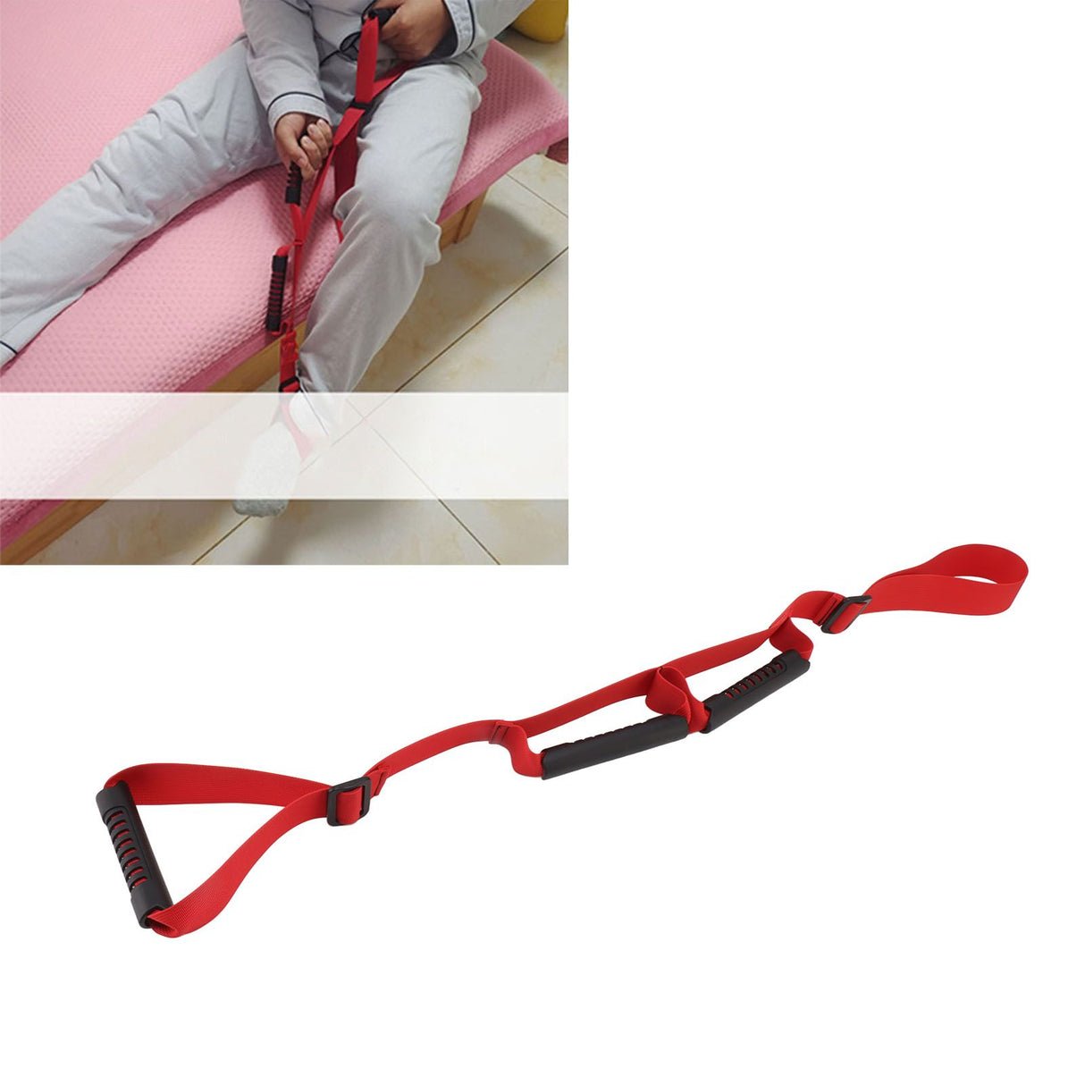 Leg Lifter Strap 40in Long Multiple Loops Elderly Mobility Aids for Wheelchair Car Physical Therapy