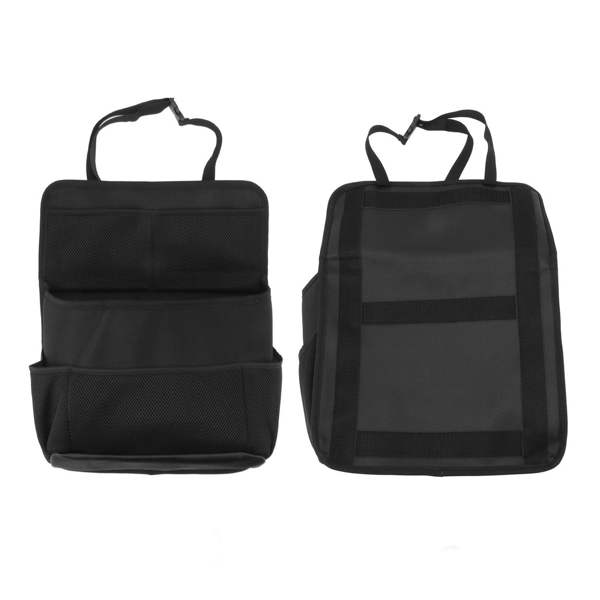 Car Back Seat Storage Bag with Strap Oxford Cloth PU Leather Muti Pocket Auto Backseat Holder