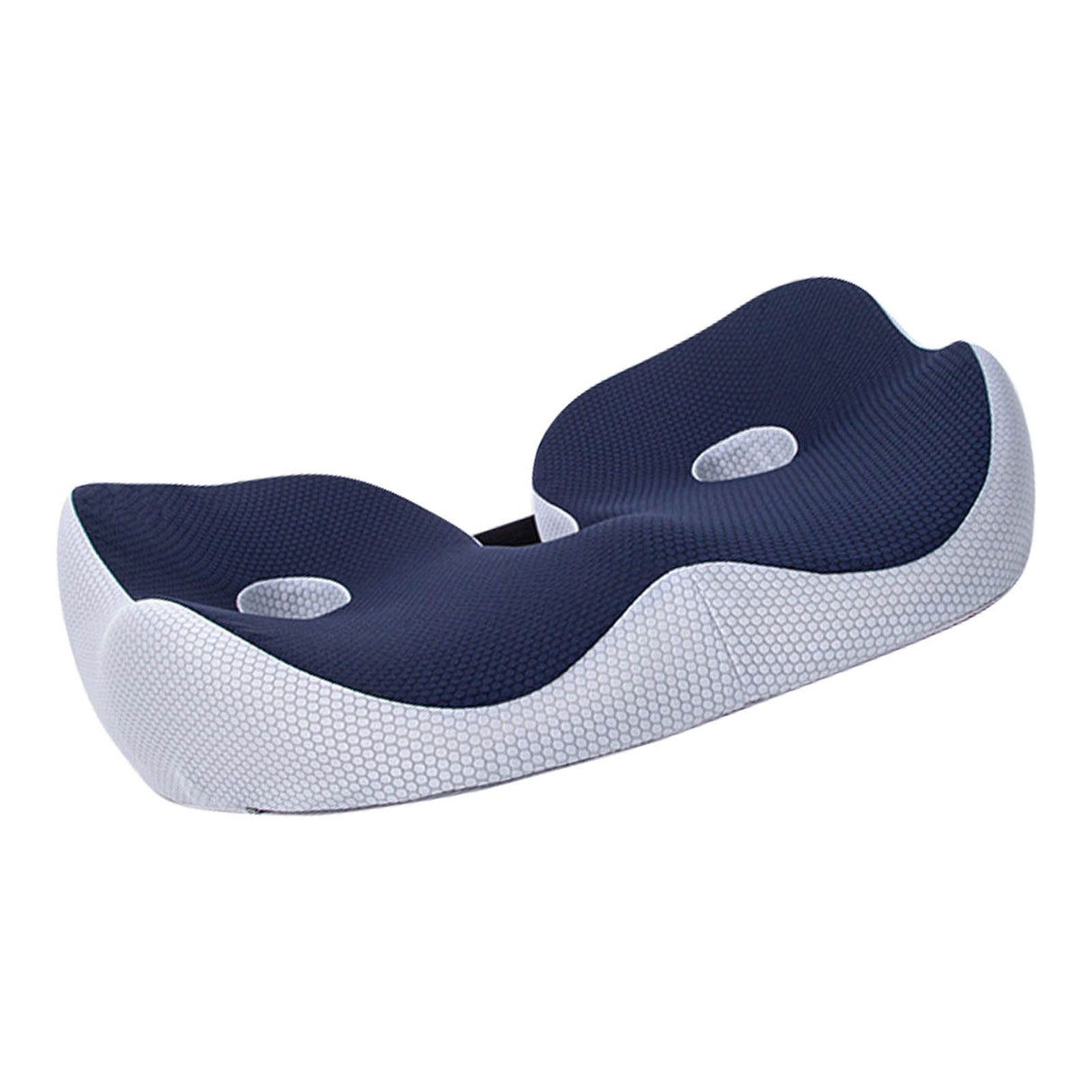 Seating Cushion Soft Comfortable Breathable Buckle Curved Chair Cushion for Office Working Dark Blue 48x39x14cm/18.9x15.4x5.5in(Approx.)
