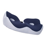 Seating Cushion Soft Comfortable Breathable Buckle Curved Chair Cushion for Office Working Dark Blue 48x39x14cm/18.9x15.4x5.5in(Approx.)