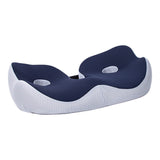 Seating Cushion Soft Comfortable Breathable Buckle Curved Chair Cushion for Office Working Dark Blue 48x39x14cm/18.9x15.4x5.5in(Approx.) - Top-Down View