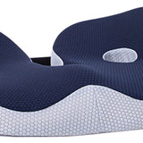 Seating Cushion Soft Comfortable Breathable Buckle Curved Chair Cushion for Office Working Dark Blue 48x39x14cm/18.9x15.4x5.5in(Approx.) - Extra Image