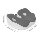 Seating Cushion Soft Comfortable Breathable Buckle Curved Chair Cushion for Office Working Dark Gray 48x39x14cm/18.9x15.4x5.5in(Approx.)