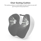 Seating Cushion Soft Comfortable Breathable Buckle Curved Chair Cushion for Office Working Dark Gray 48x39x14cm/18.9x15.4x5.5in(Approx.) - Extra Image