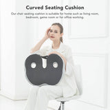 Seating Cushion Soft Comfortable Breathable Buckle Curved Chair Cushion for Office Working Dark Gray 48x39x14cm/18.9x15.4x5.5in(Approx.) - Extra Image