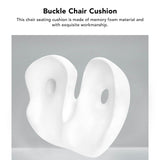 Seating Cushion Soft Comfortable Breathable Buckle Curved Chair Cushion for Office Working Dark Gray 48x39x14cm/18.9x15.4x5.5in(Approx.)