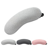 Lumbar Support Pillow Memory Foam Soft Good Resilience Reduce Pressure Ergonomic Back Waist Support Cushion Light Gray 47x21x13cm/18.5x8.3x5.1in - Top-Down View