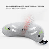 Lumbar Support Pillow Memory Foam Soft Good Resilience Reduce Pressure Ergonomic Back Waist Support Cushion Light Gray 47x21x13cm/18.5x8.3x5.1in