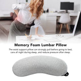 Lumbar Support Pillow Memory Foam Soft Good Resilience Reduce Pressure Ergonomic Back Waist Support Cushion Light Gray 47x21x13cm/18.5x8.3x5.1in - Extra Image