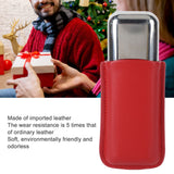 Cigar Case Holder Portable Leather 2 Holder Cigar Case with Stainless Steel Tube for Outdoor Travel Red