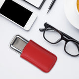 Cigar Case Holder Portable Leather 2 Holder Cigar Case with Stainless Steel Tube for Outdoor Travel Red