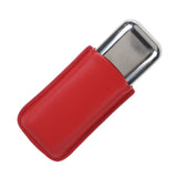 Cigar Case Holder Portable Leather 2 Holder Cigar Case with Stainless Steel Tube for Outdoor Travel Red