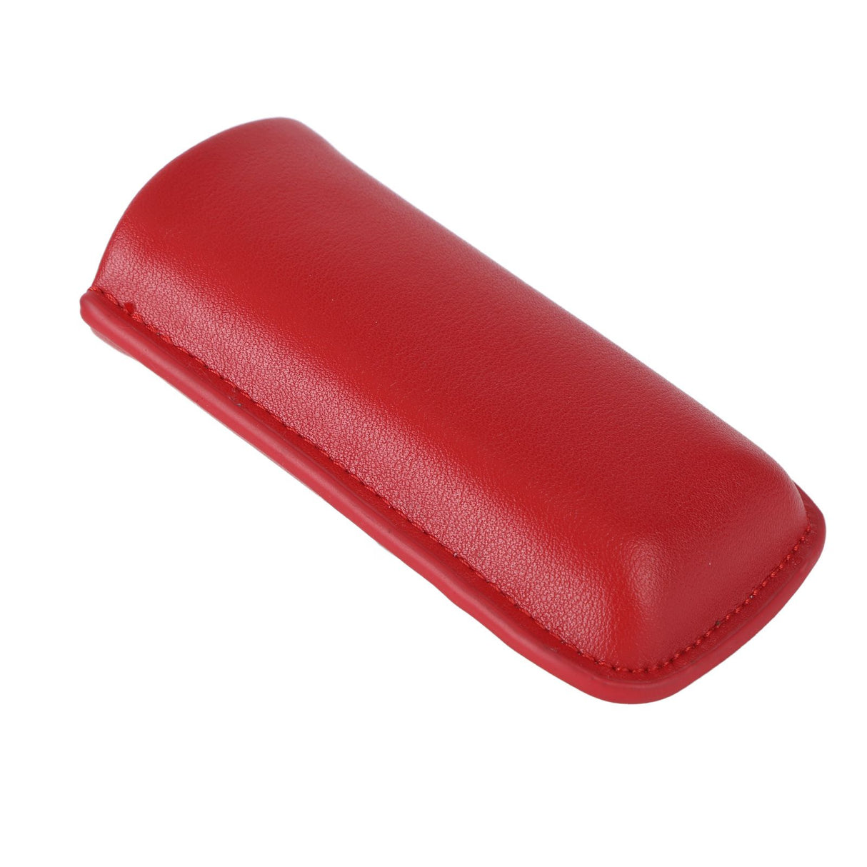 Cigar Case Holder Portable Leather 2 Holder Cigar Case with Stainless Steel Tube for Outdoor Travel Red