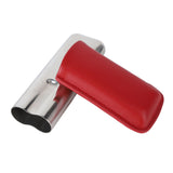 Cigar Case Holder Portable Leather 2 Holder Cigar Case with Stainless Steel Tube for Outdoor Travel Red