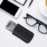 Cigar Case Holder Portable Leather 2 Holder Cigar Case with Stainless Steel Tube for Outdoor Travel Black