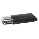 Cigar Case Holder Portable Leather 2 Holder Cigar Case with Stainless Steel Tube for Outdoor Travel Black