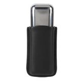 Cigar Case Holder Portable Leather 2 Holder Cigar Case with Stainless Steel Tube for Outdoor Travel Black