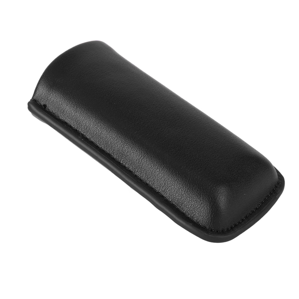 Cigar Case Holder Portable Leather 2 Holder Cigar Case with Stainless Steel Tube for Outdoor Travel Black